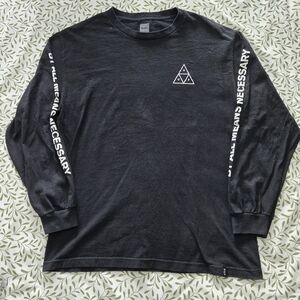 HUF Triple Triangle Black Long Sleeve T-Shirt "By All Means Necessary"